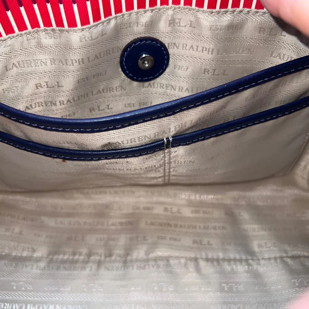 LAUREN RALPH LAUREN Geometric Print Satchel Crossbody Bag Purse